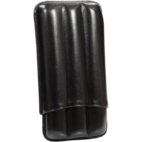 Martin Wess 491 Black sigarenkoker van zwart koeienleer voor 3 Robusto’s