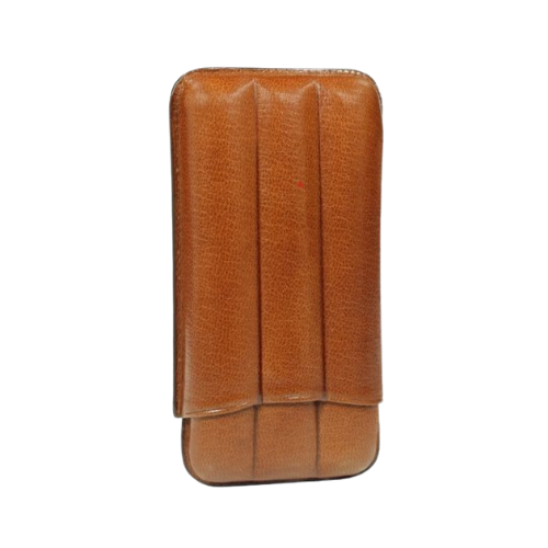 Martin Wess 491 Havanna sigarenkoker voor 3 Robusto’s in geitenleer