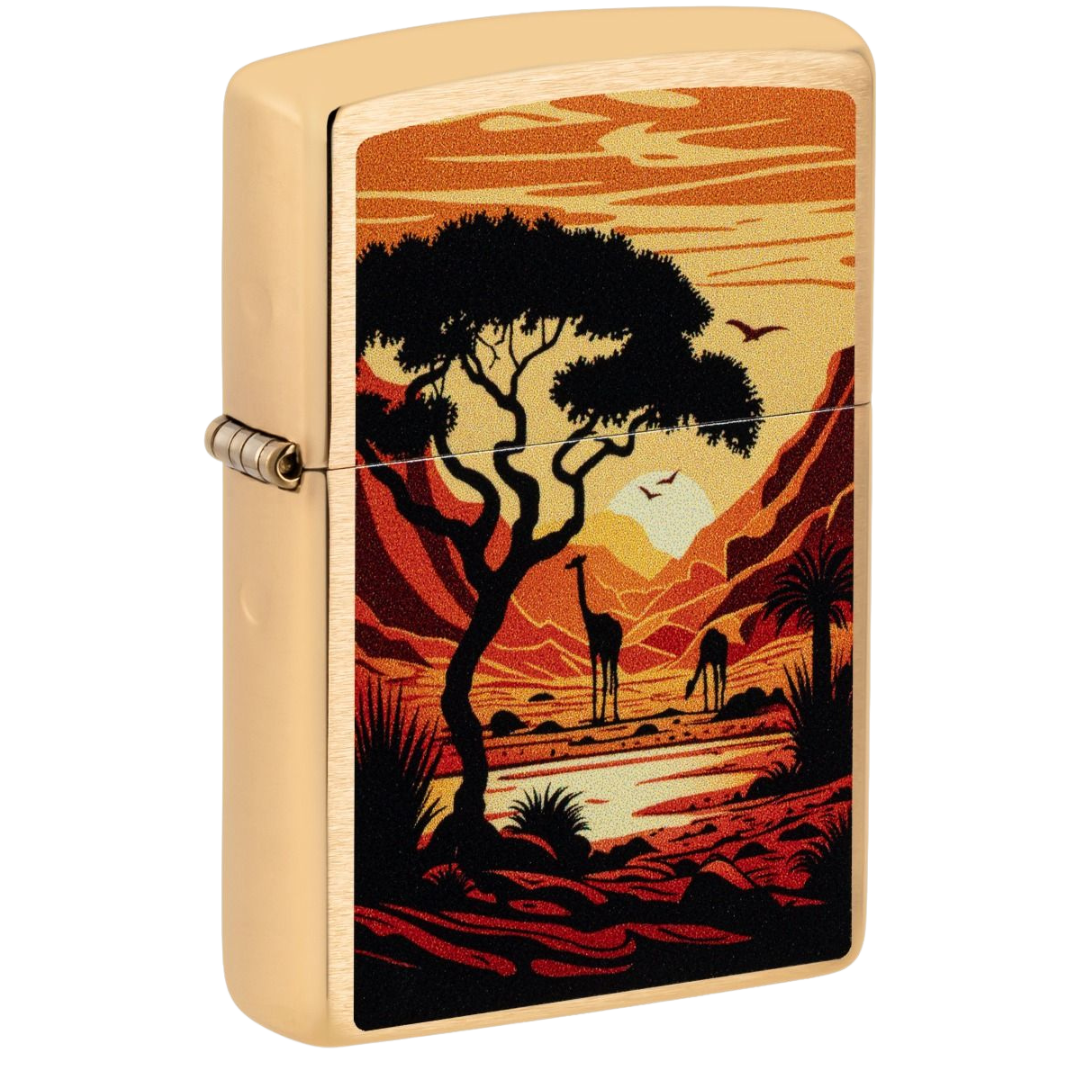 vooraanzicht Zippo 204B Giraffes Design