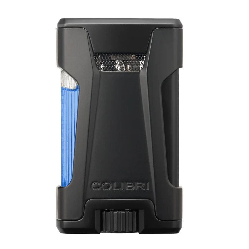 Colibri rebel de ultieme sigaren aansteker met dubbele jetflame en zichtbare gas inhoud in Zwart