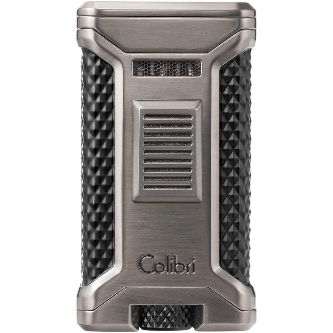 vooraanzicht gunmetal Colibri aansteker Triple Flame Ascari