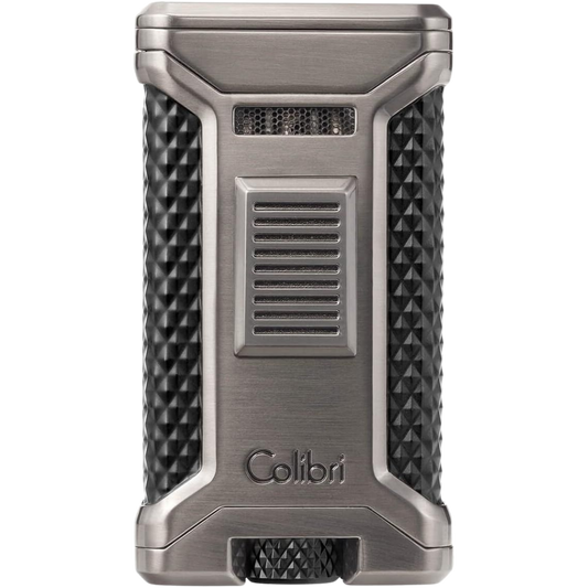 vooraanzicht gunmetal Colibri aansteker Triple Flame Ascari