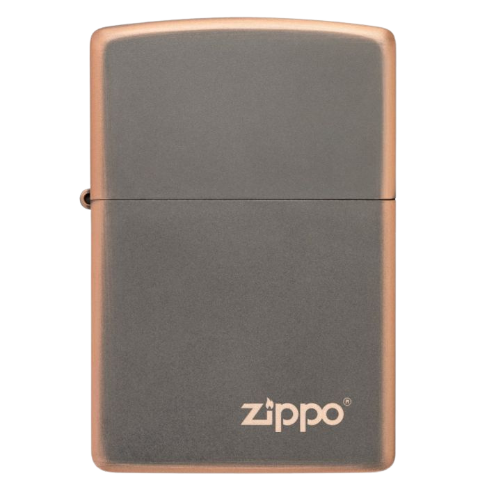 rustiek bronze zippo aansteker met zippo logo