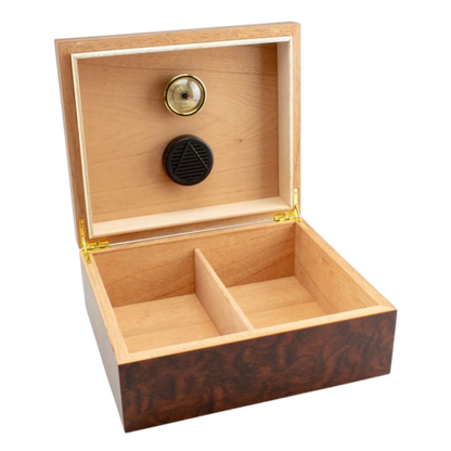 Humidor Tobacco Leaf voor ca. 25 sigaren met luxe design gesloten aanzicht