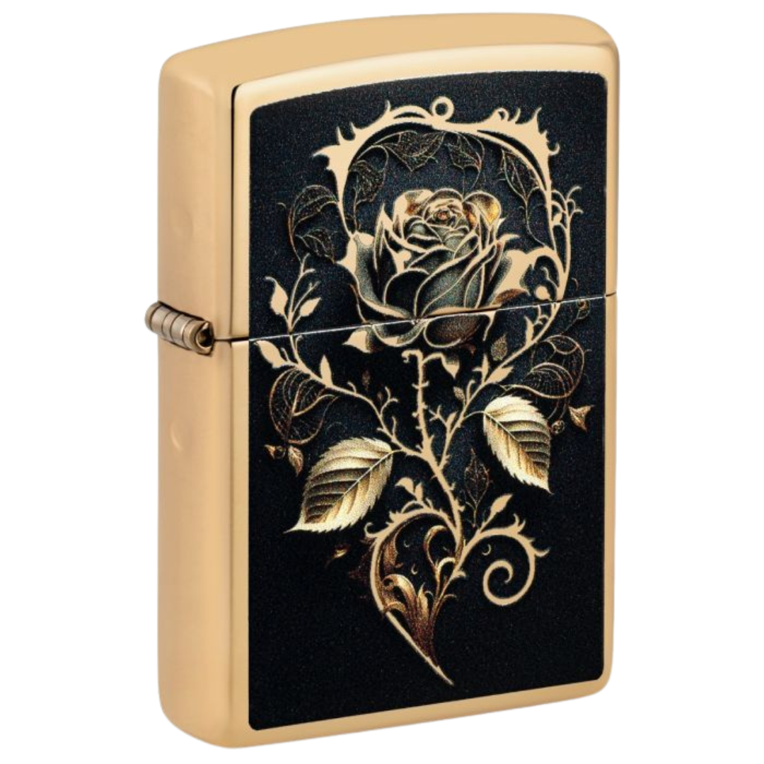 vooraanzicht Zippo 254B Golden Rose Design