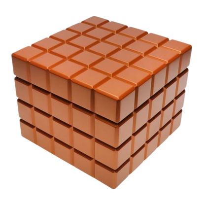 Colibri Heritage Cube Humidor orange gesloten in modern kubusdesign