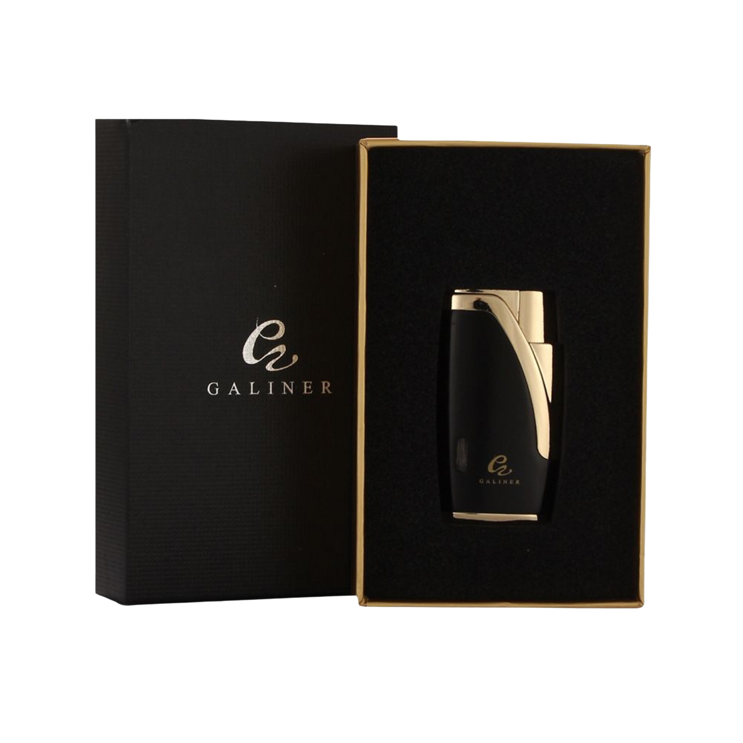 jetflame aansteker in geschenkdoos met de kleur zwart en goud