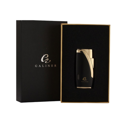 jetflame aansteker in geschenkdoos met de kleur zwart en goud