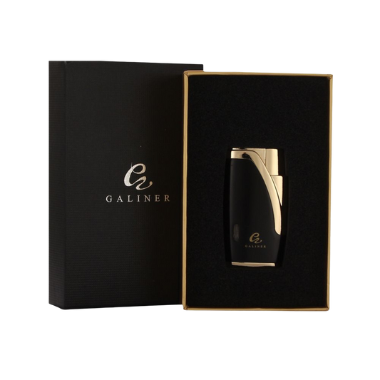 jetflame aansteker in geschenkdoos met de kleur zwart en goud