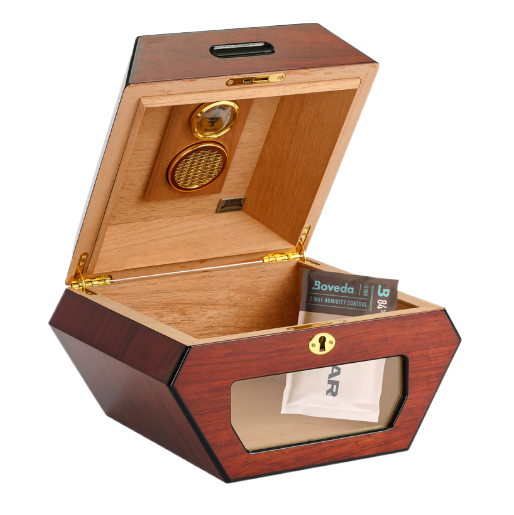 luxe cuban wheel humidor open