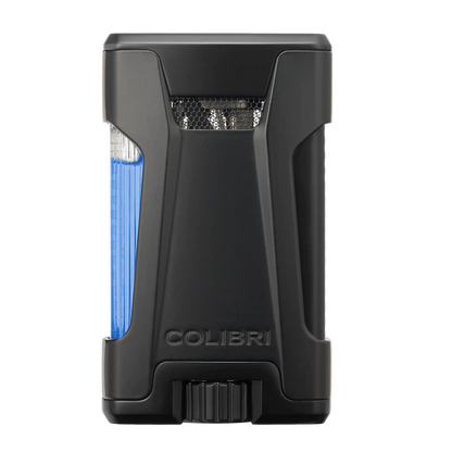 Colibri rebel de ultieme sigaren aansteker met dubbele jetflame en zichtbare gas inhoud in Zwart