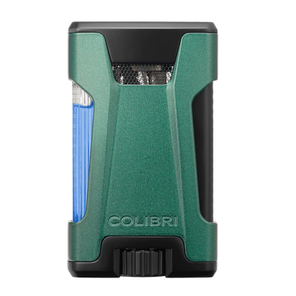 Colibri rebel de ultieme sigaren aansteker met dubbele jetflame en zichtbare gas inhoud in Groen