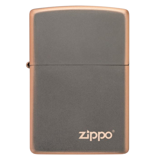rustiek bronze zippo aansteker met zippo logo
