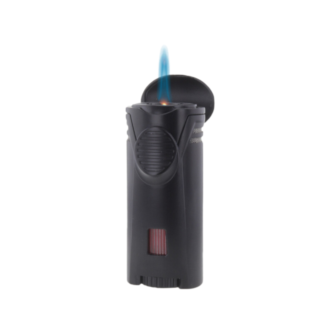 silver match cigar lighter with single jet flame precision