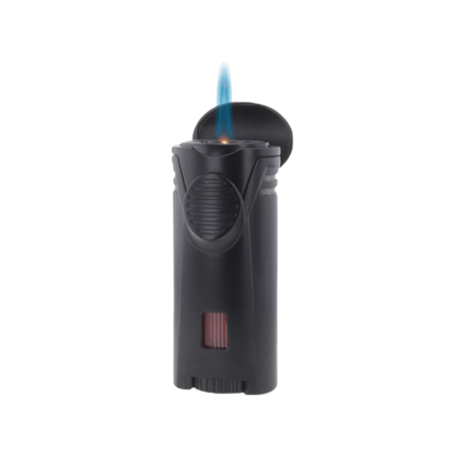 silver match cigar lighter with single jet flame precision